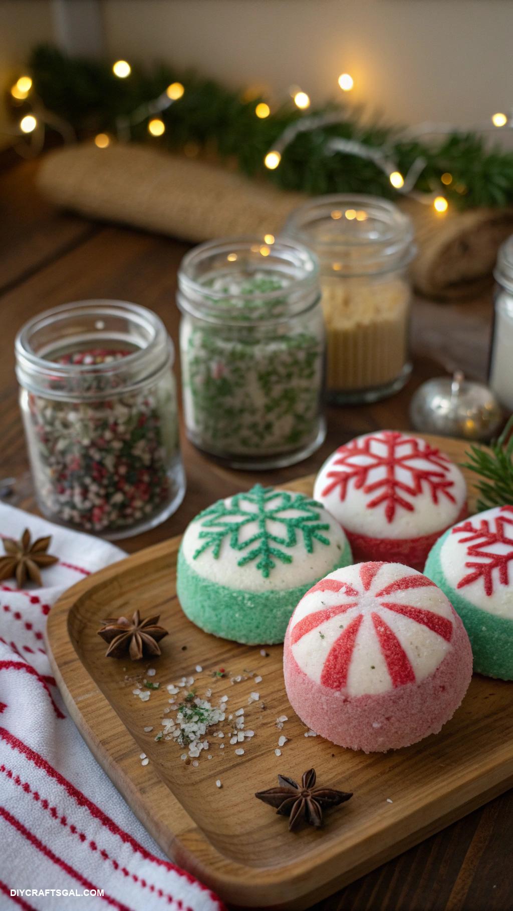 homemade christmas gifts DIY bath bombs with festive scents