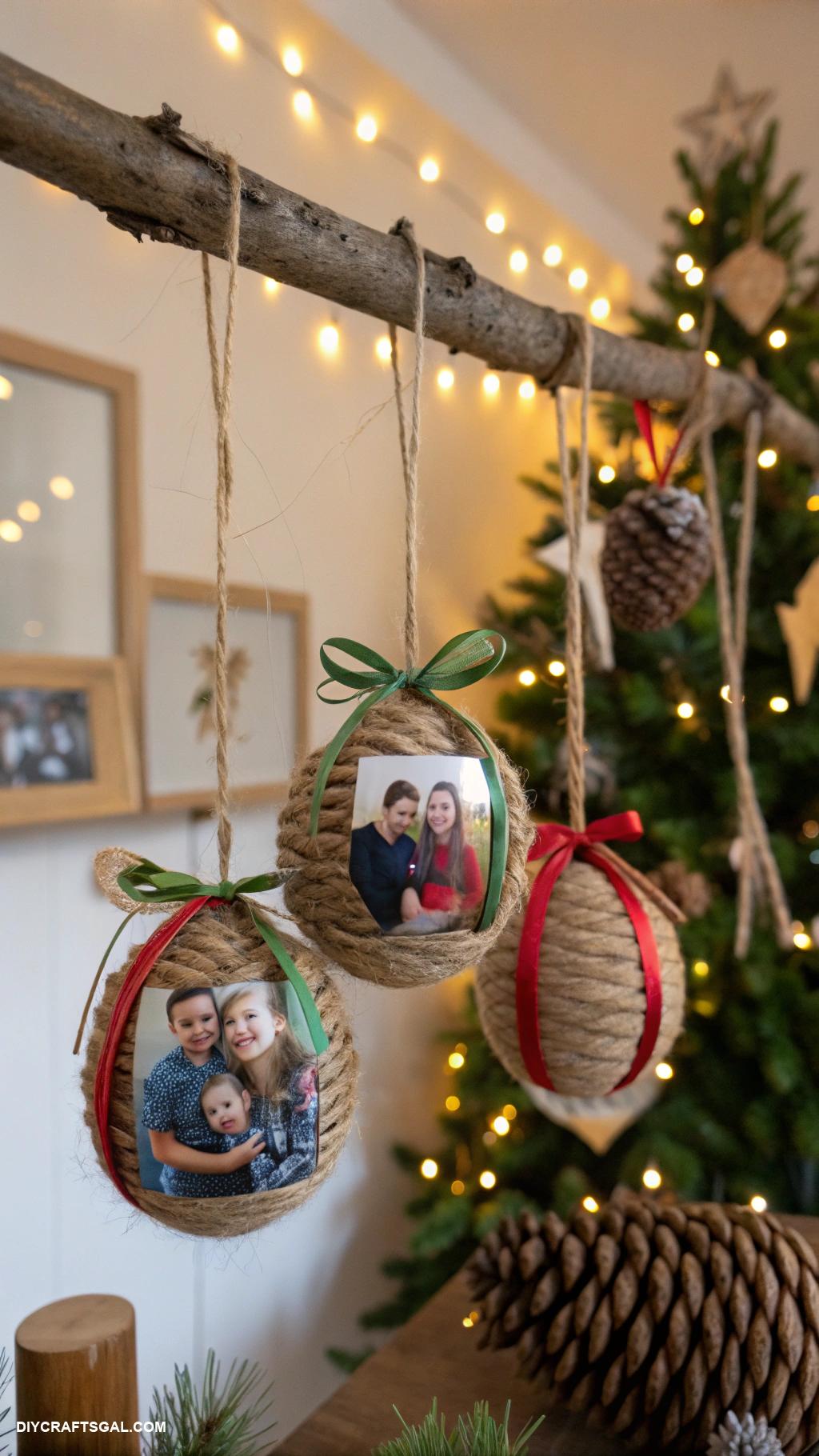 homemade christmas gifts Handcrafted holiday ornaments with family photos