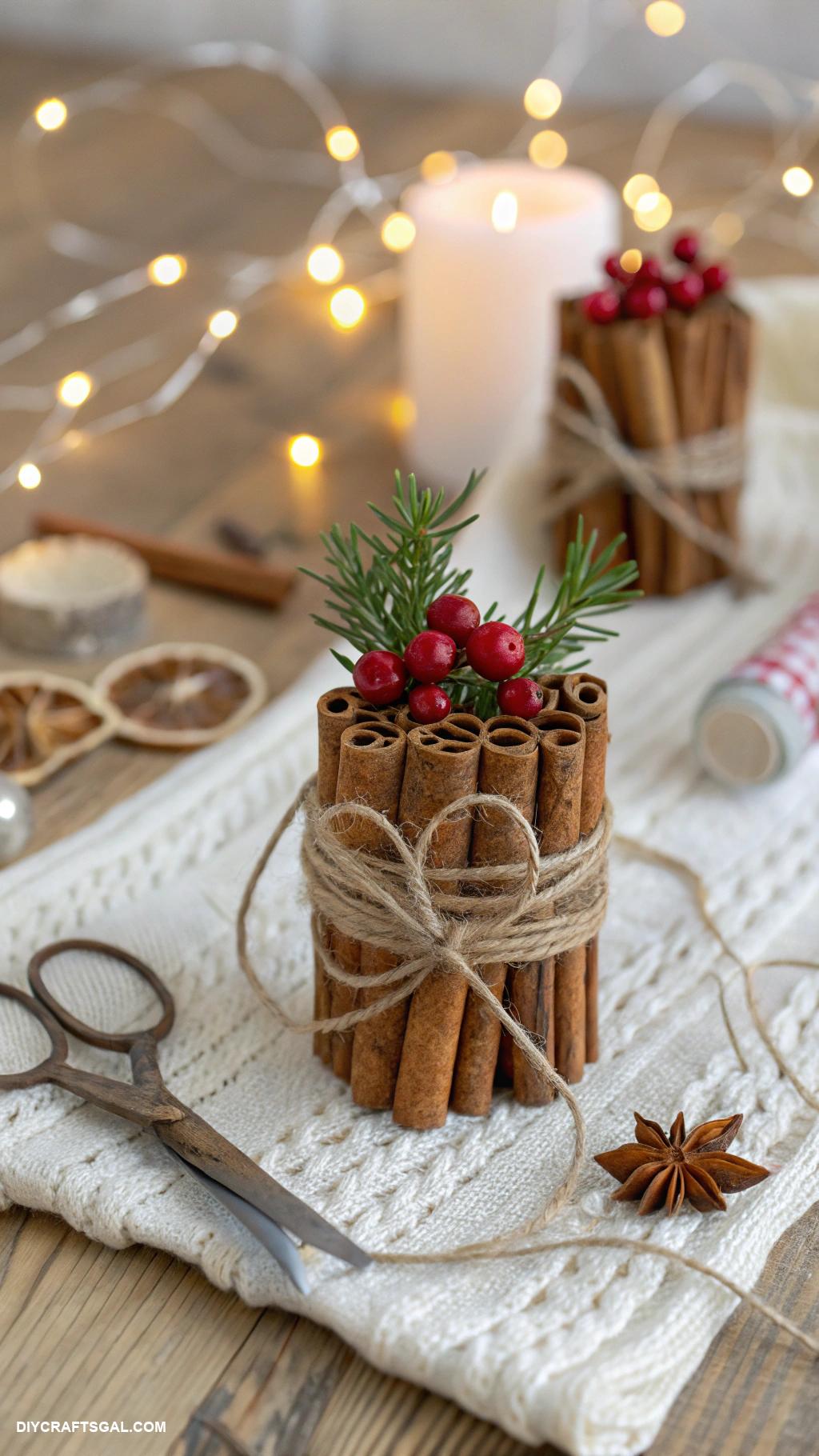 homemade christmas ornaments Cinnamon stick bundle ornaments