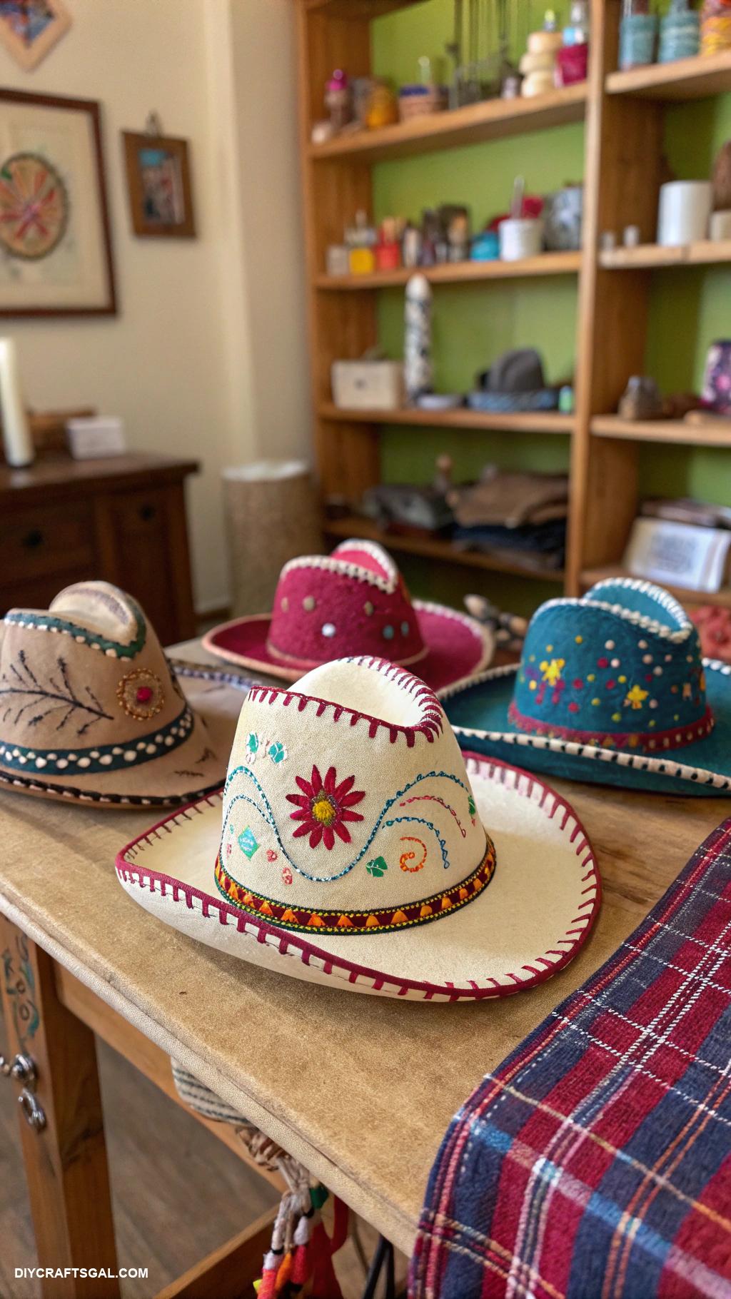 wild west crafts Miniature cowboy hat paperweights