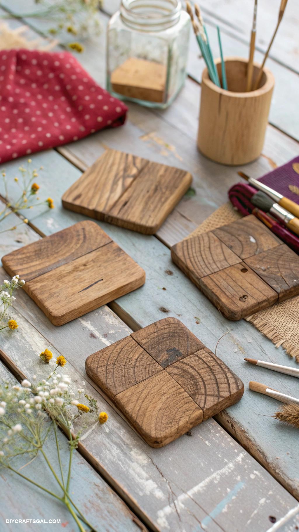 wild west crafts Rustic barn wood coasters