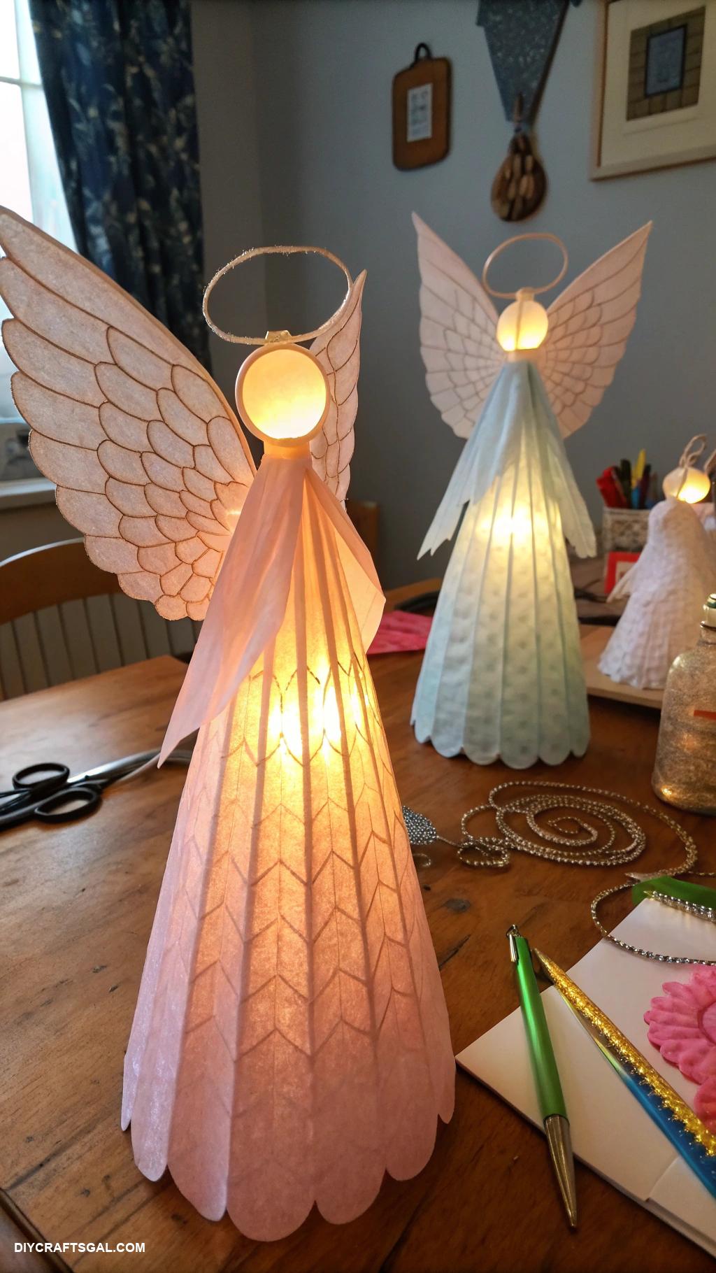 christmas angel crafts Tissue paper angel lanterns for ambiance