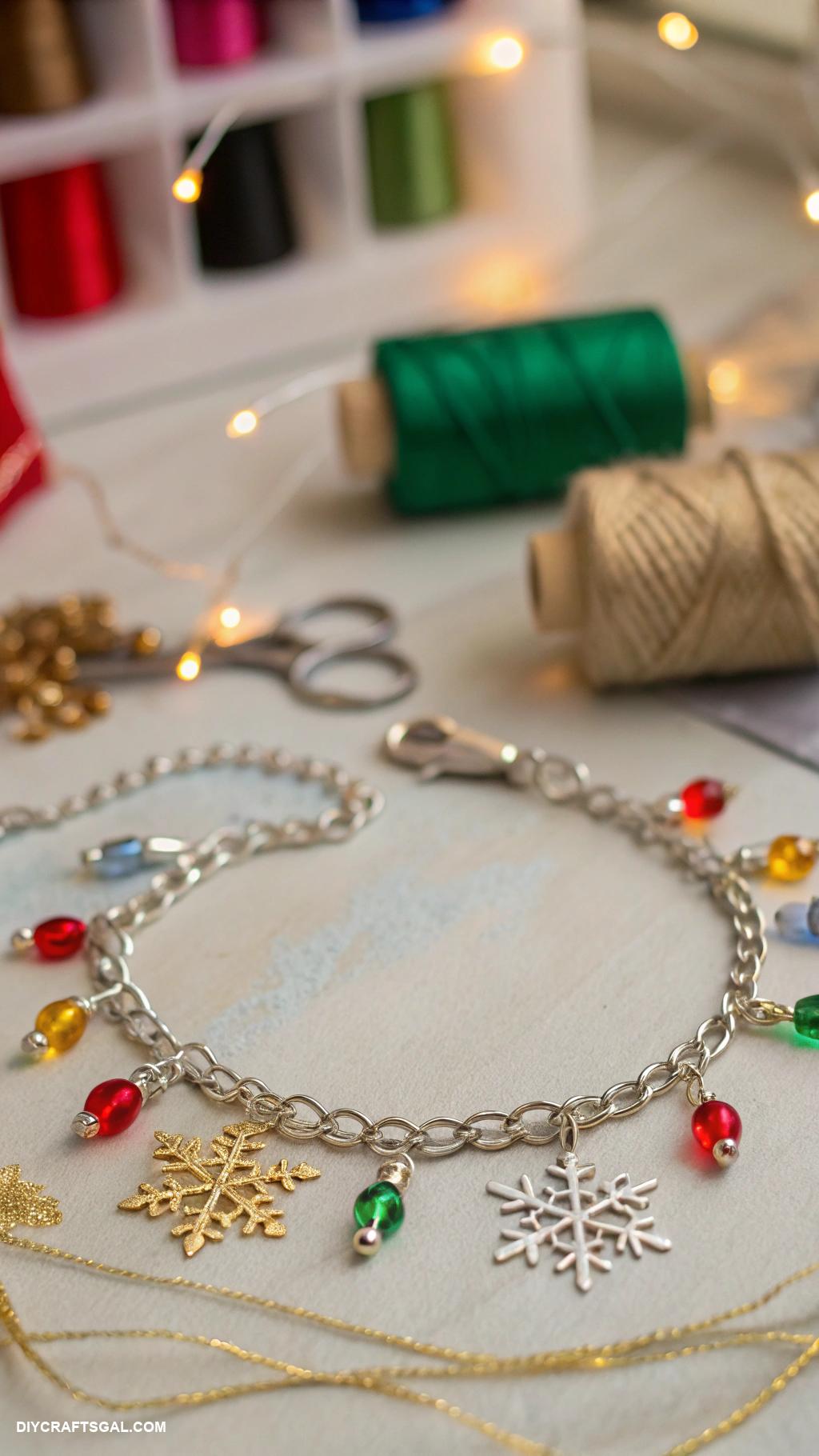 christmas bracelet ideas Christmas lights string bracelet