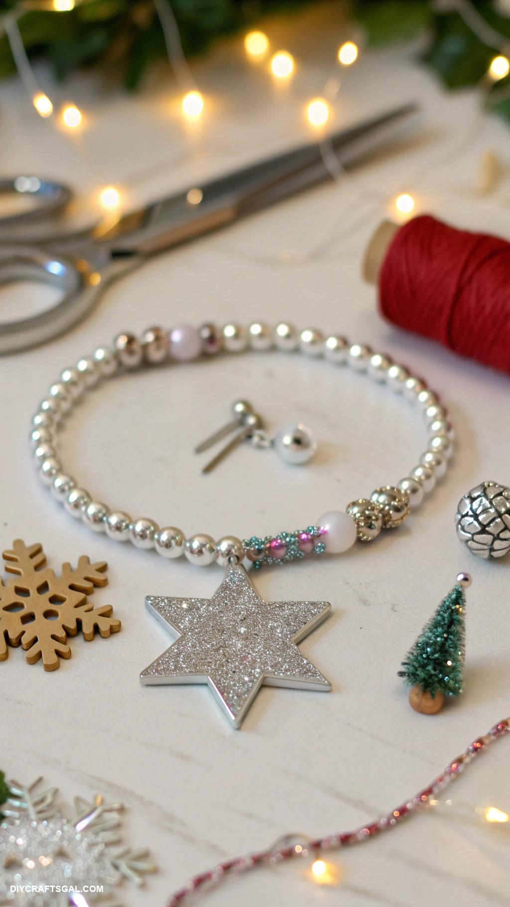 christmas bracelet ideas Glittery star bracelet with charms
