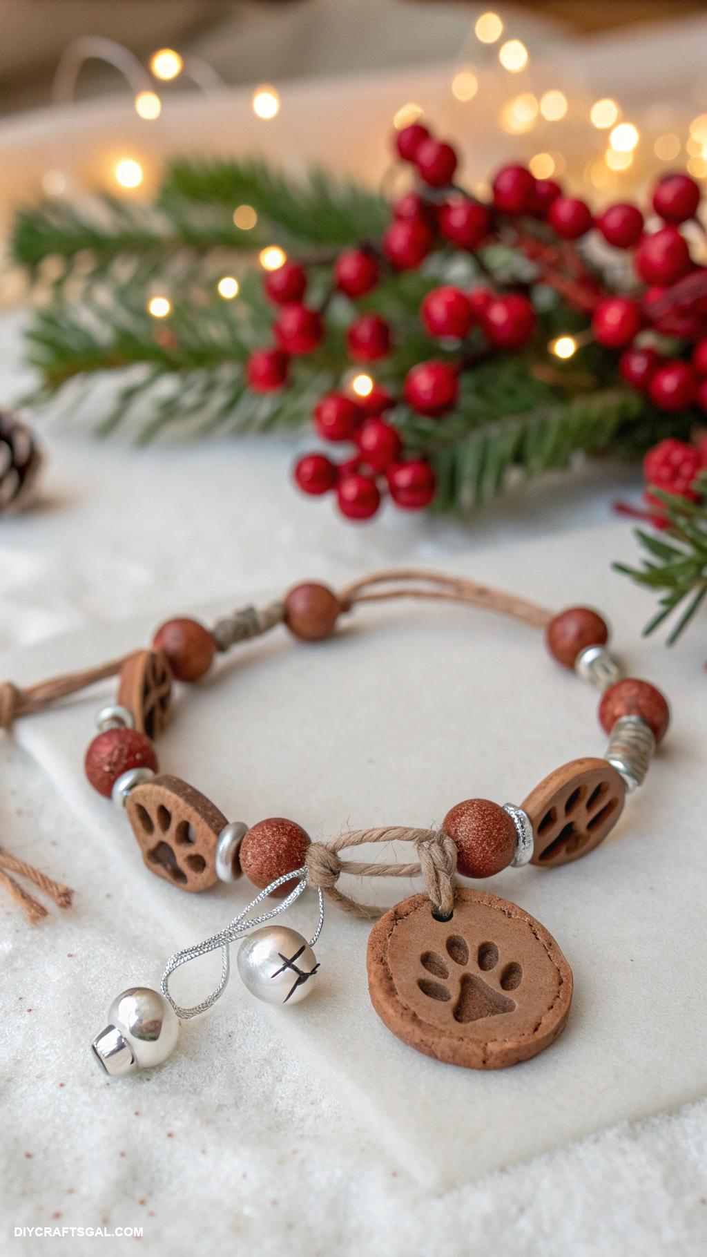 christmas bracelet ideas Reindeer hoofprint clay bracelet