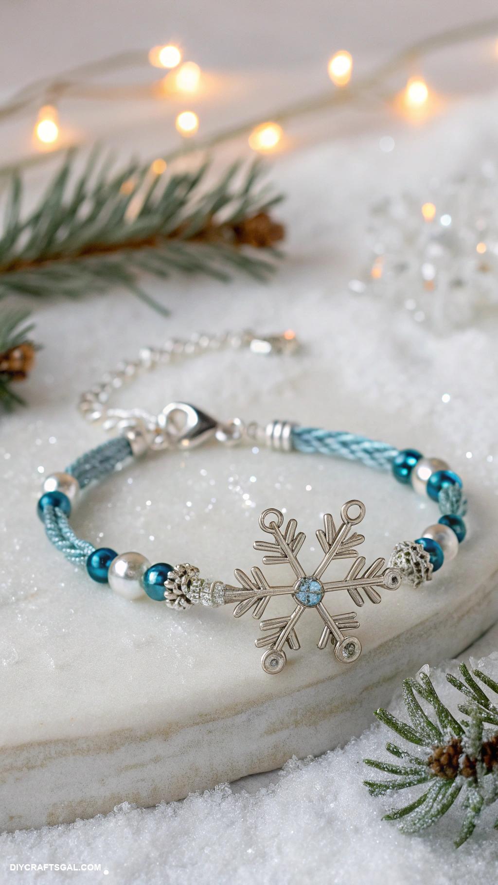 christmas bracelet ideas Snowflake wire wrapped bracelet