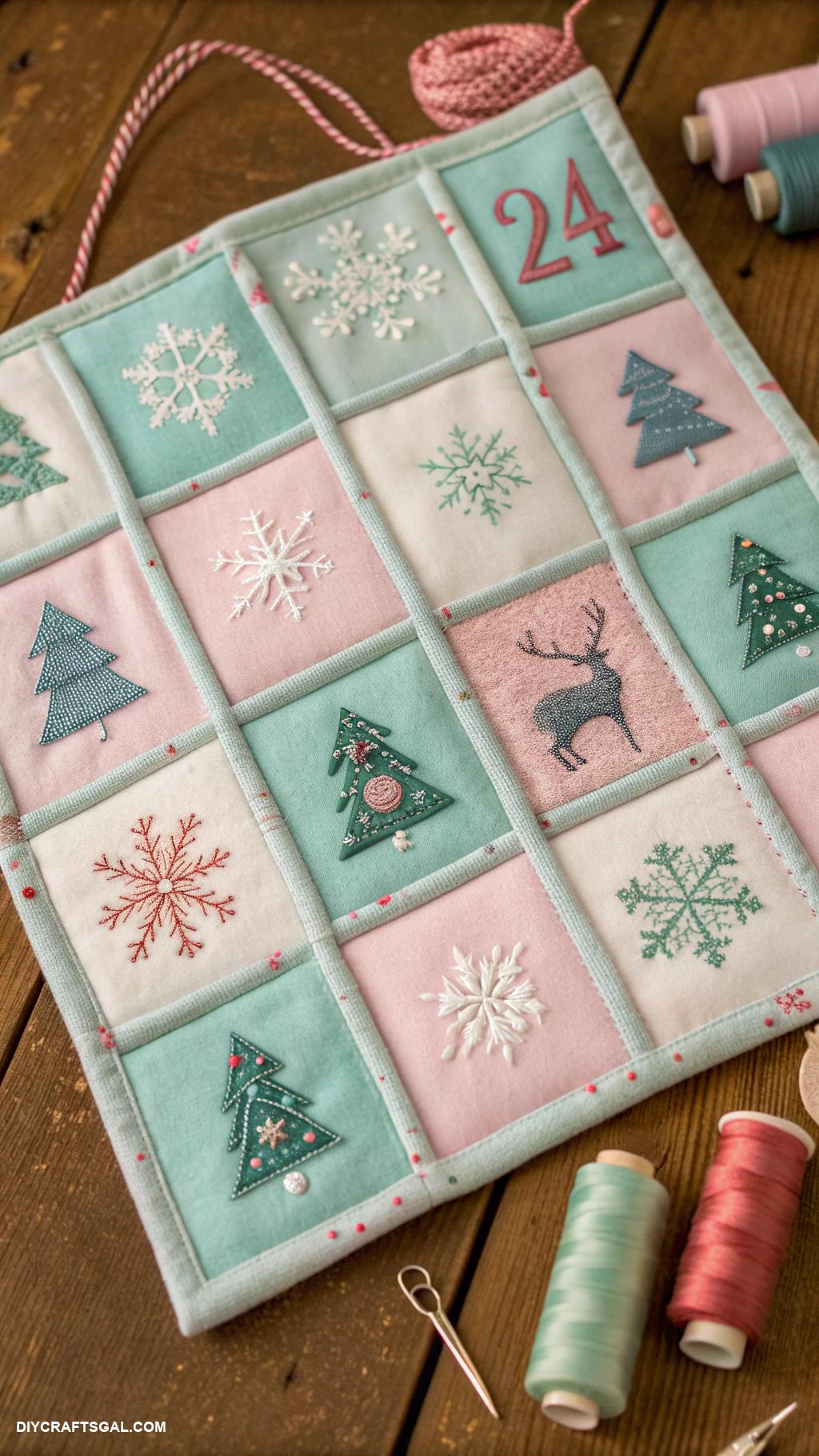 christmas embroidery crafts Advent calendar embroidery projects