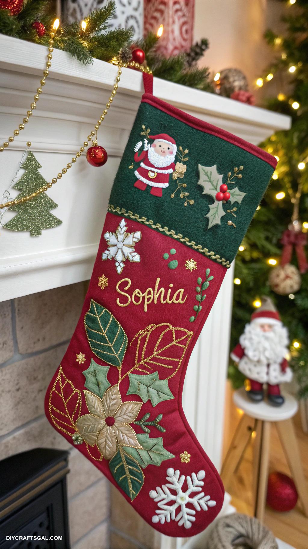 christmas embroidery crafts Personalized stocking designs