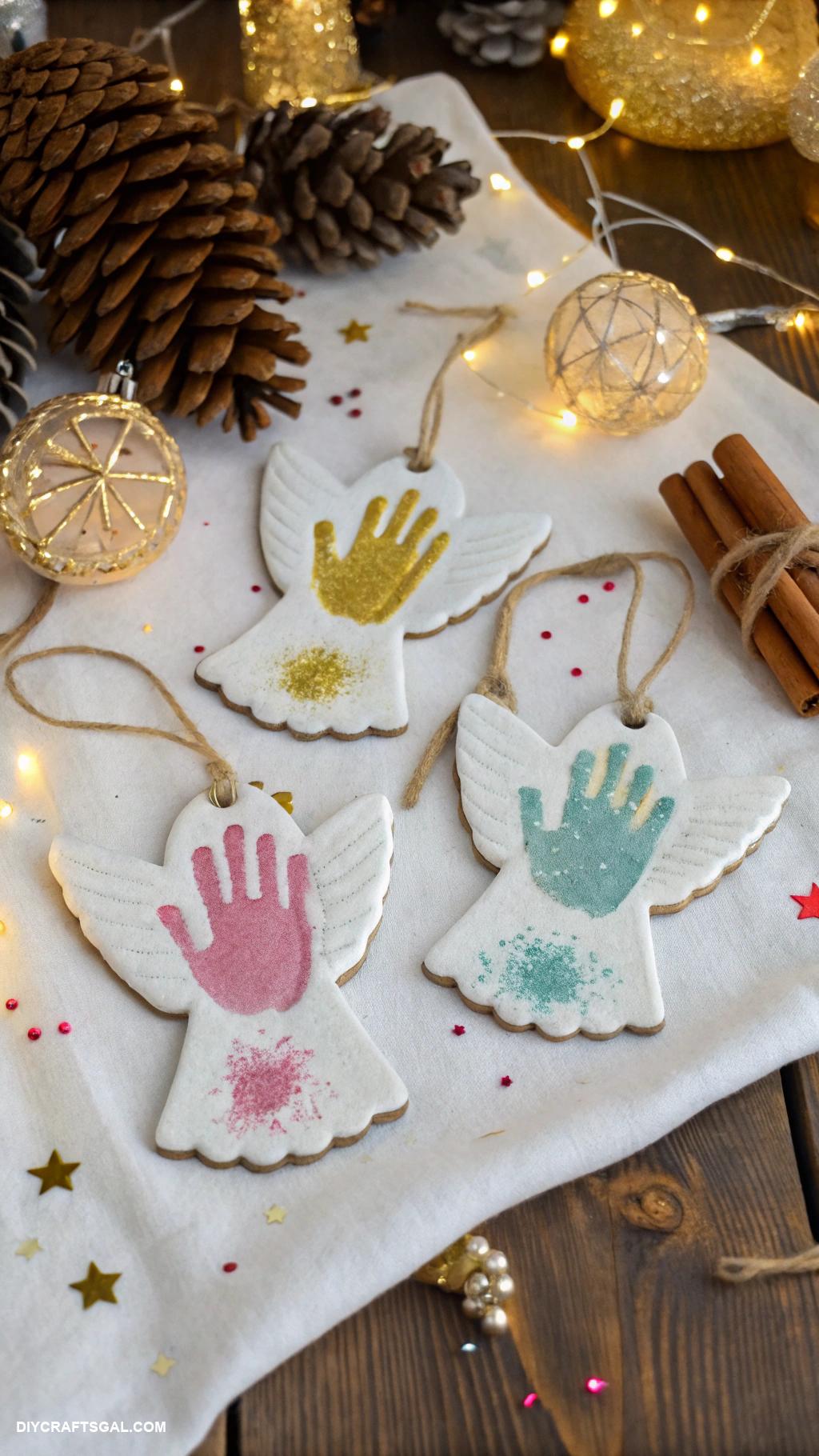 christmas handprint crafts Handprint angel decorations for holiday spirit
