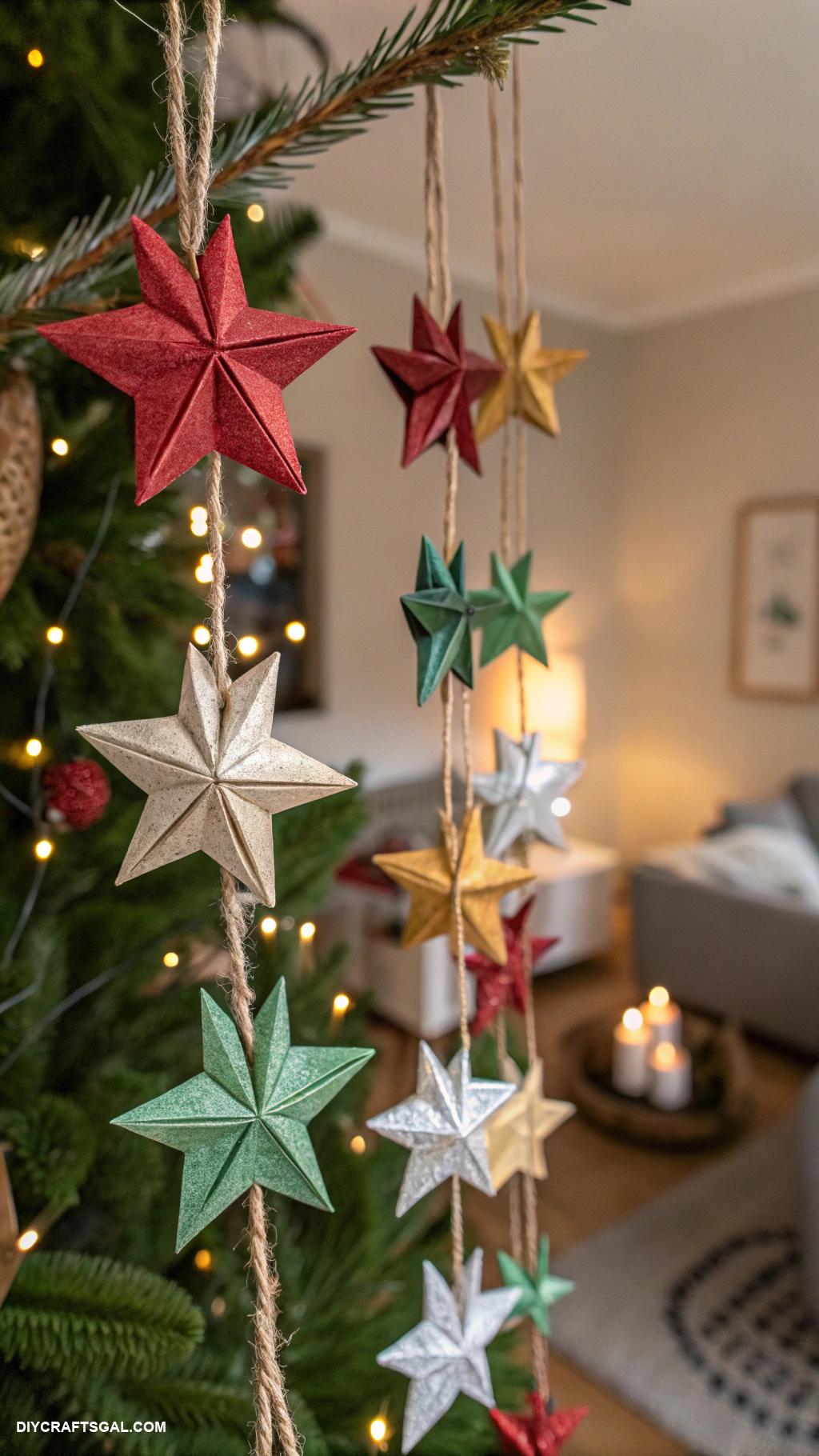 christmas paper crafts Christmas garland from paper stars
