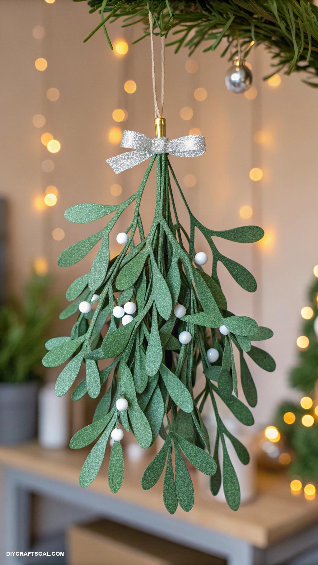 christmas paper crafts DIY paper mistletoe for hanging decor