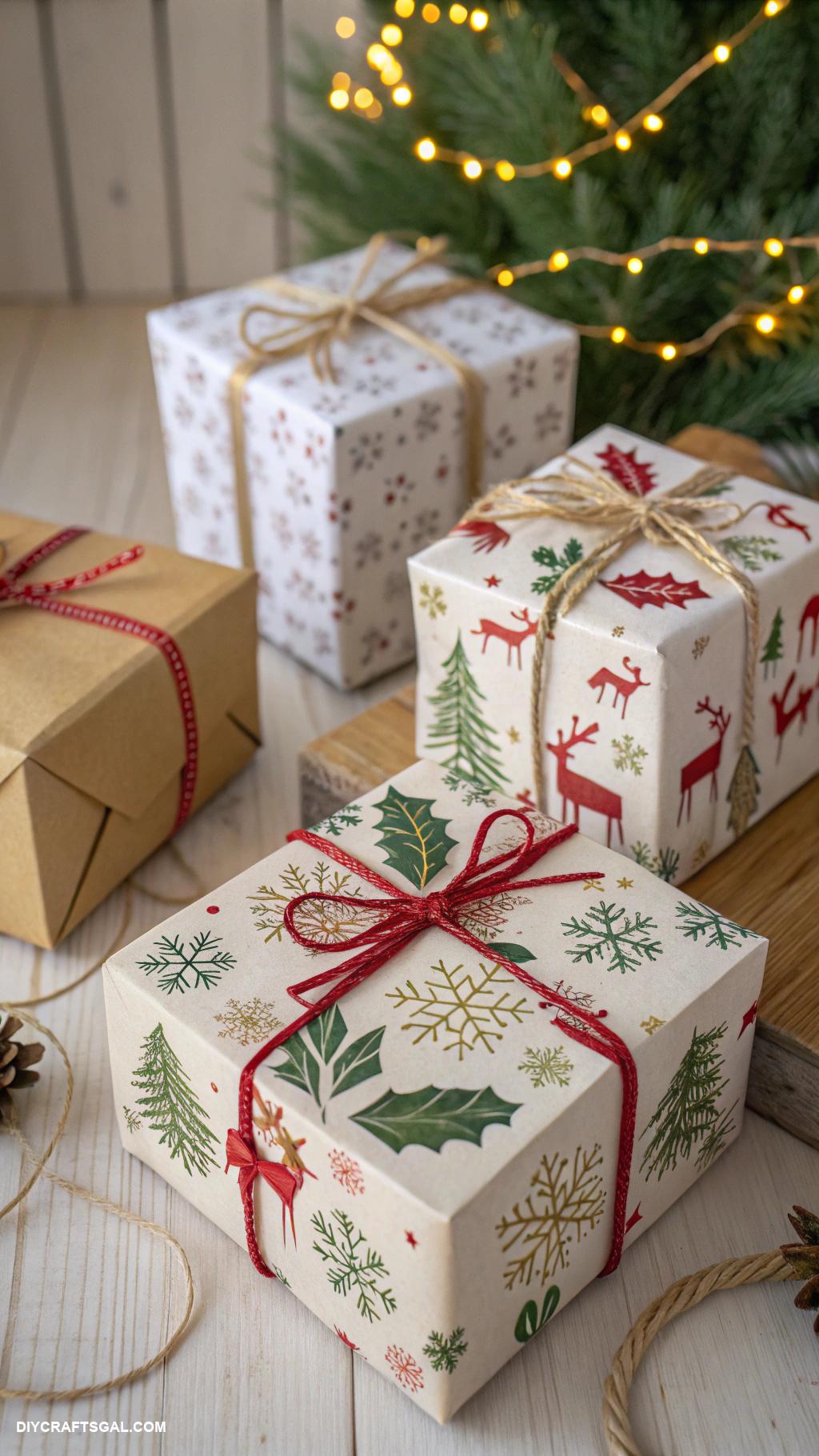 christmas paper crafts Paper gift boxes with festive designs