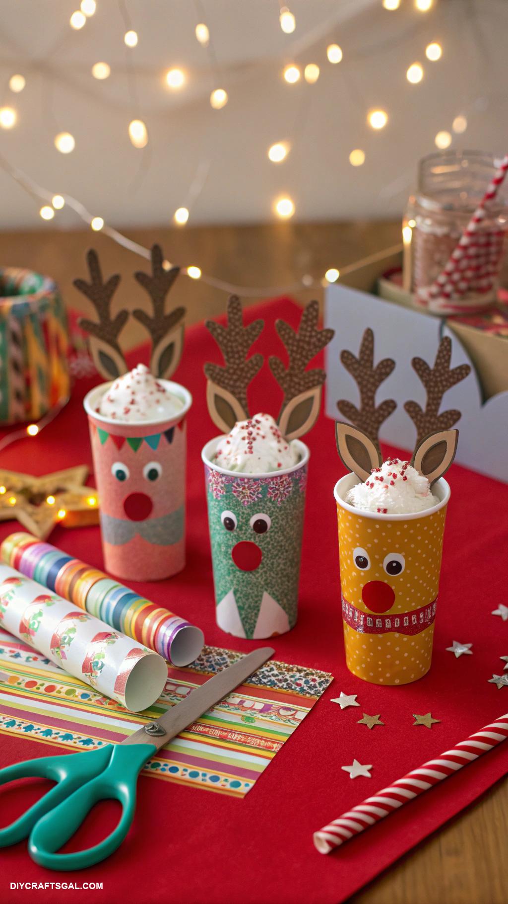 christmas paper crafts Paper reindeer puppets for holiday fun