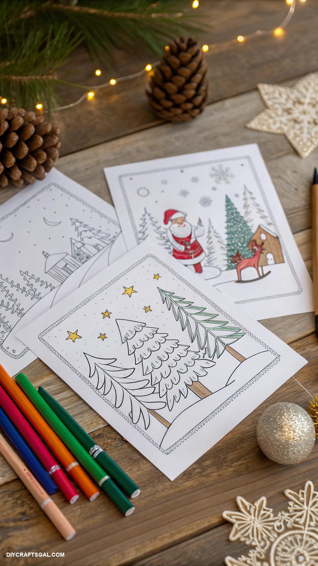 christmas paper crafts Printable Christmas cards to color and decorate