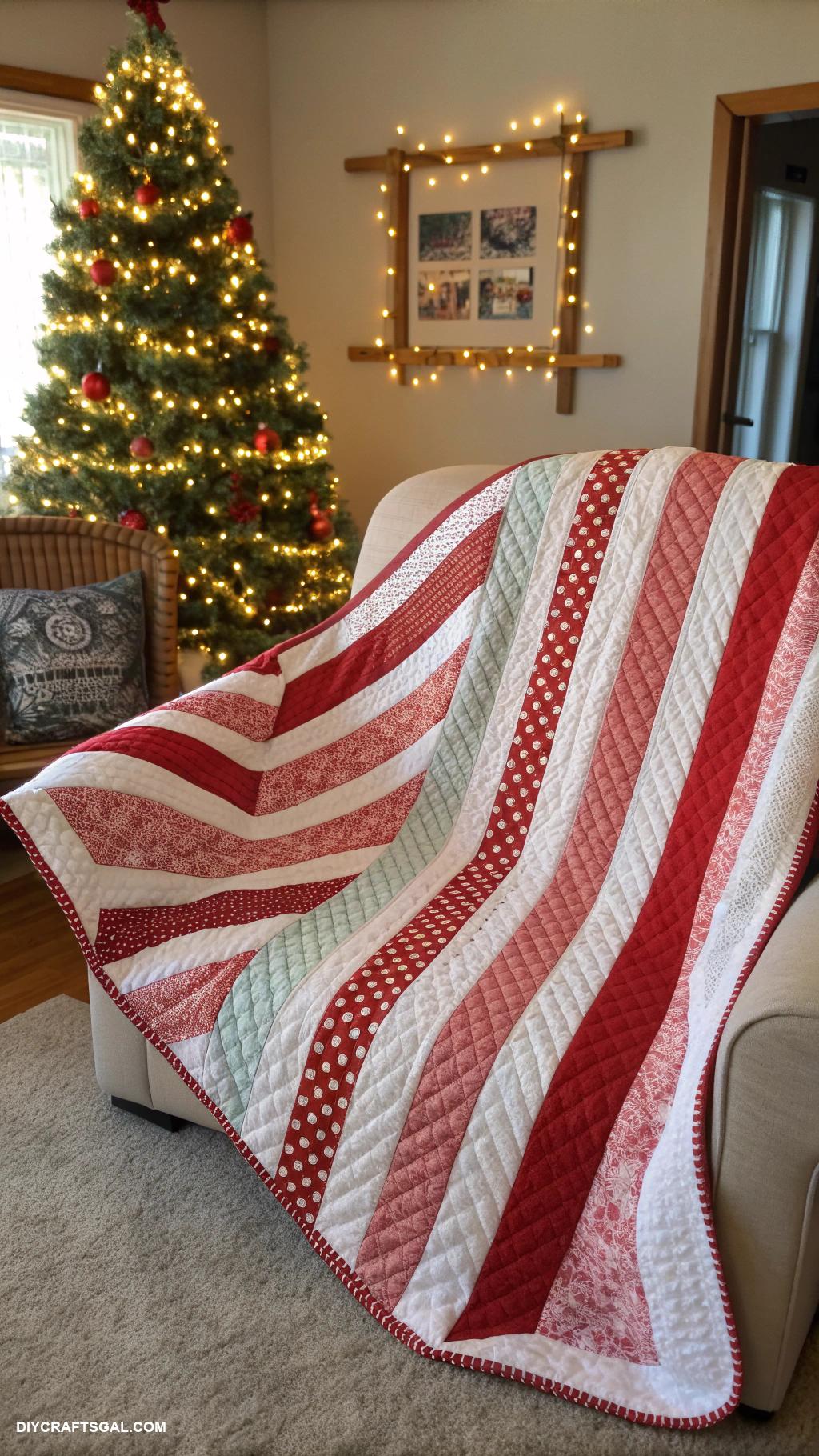 christmas quilt patterns Candy Cane Stripes