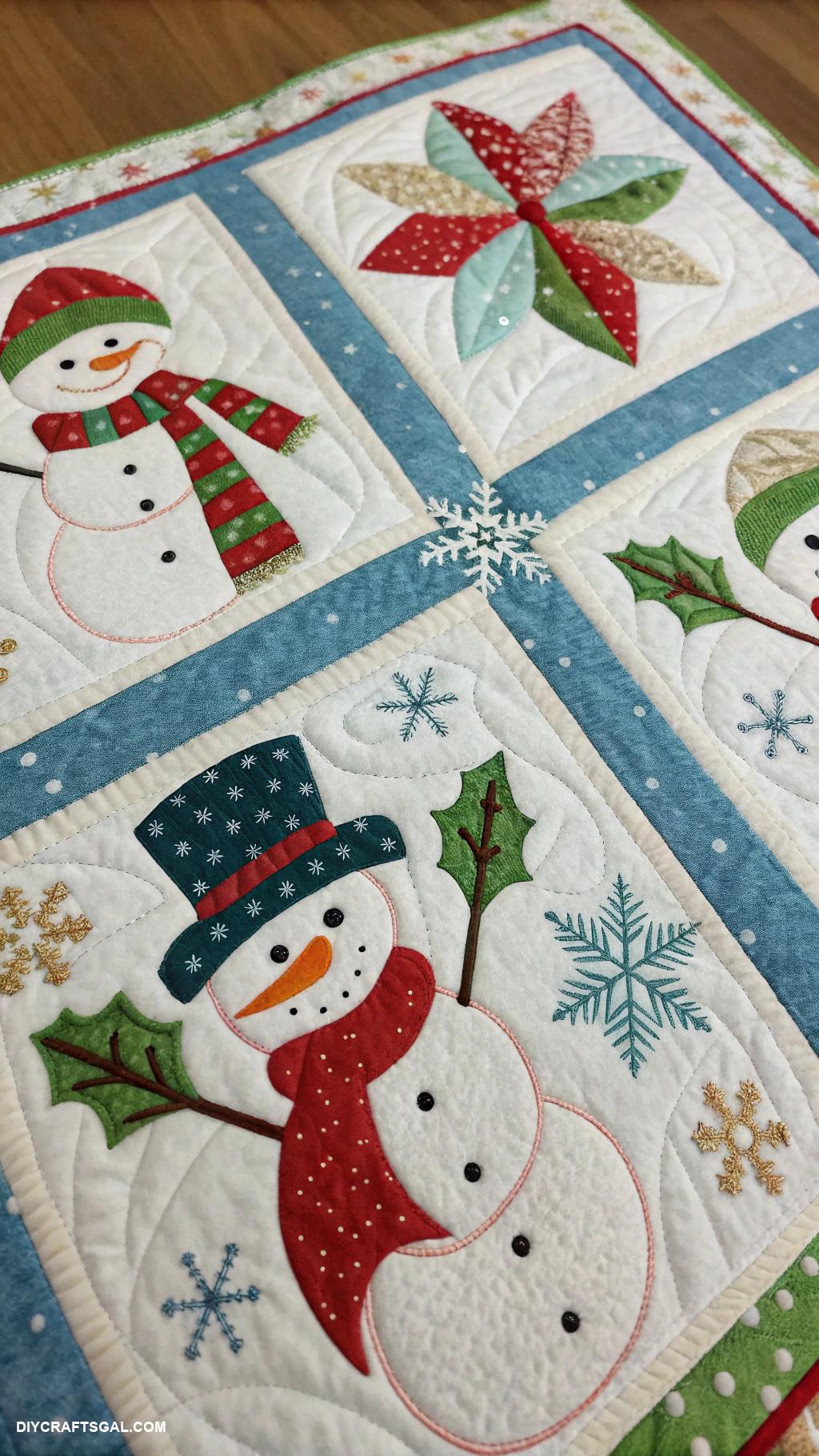 christmas quilt patterns Festive Snowman Blocks