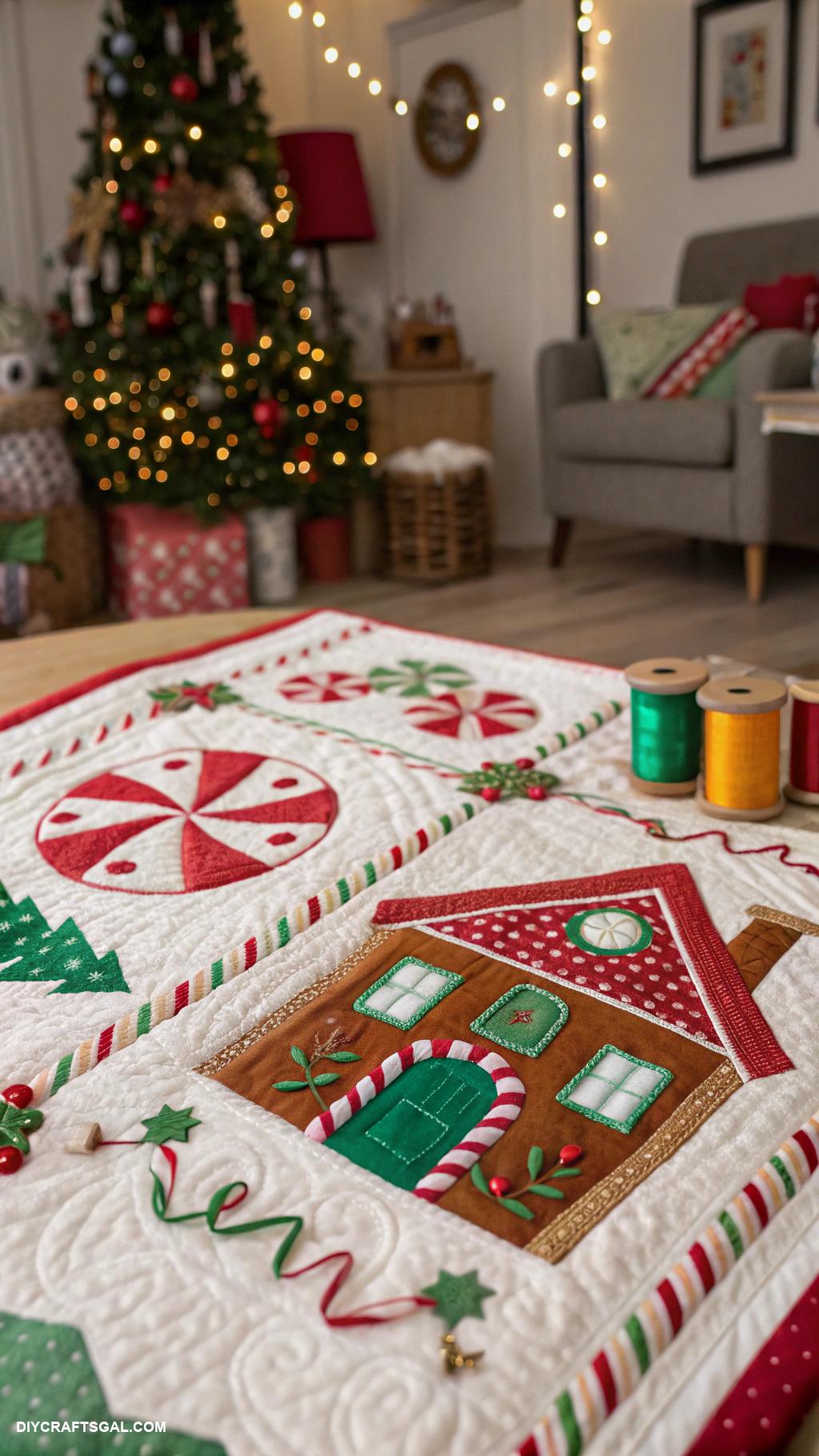 christmas quilt patterns Gingerbread House Quilt