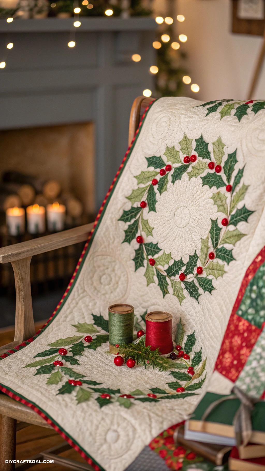 christmas quilt patterns Holly Jolly Wreaths