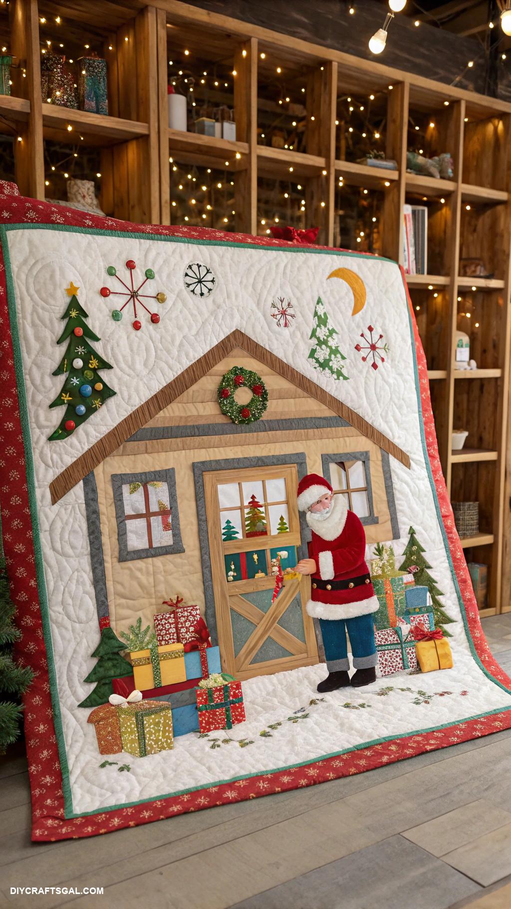 christmas quilt patterns Santas Workshop Scene
