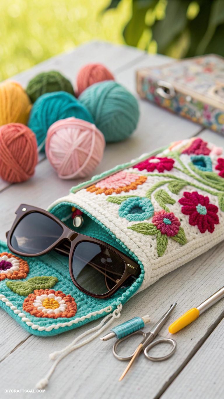 crochet accessories Crochet sunglasses case for summer outings