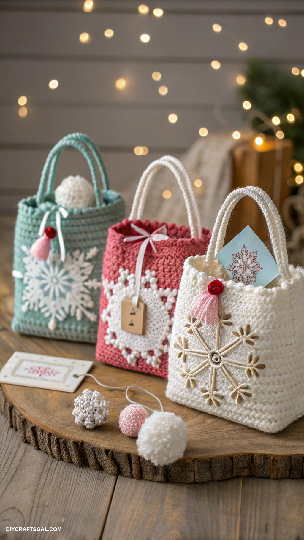 crochet accessories Festive crochet gift bags for special occasions