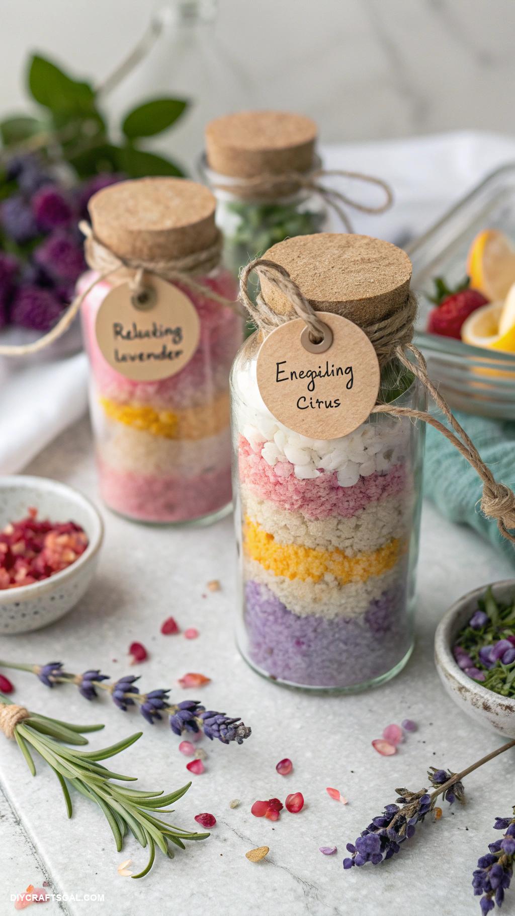 diy christmas gifts for family DIY bath salt gift jars