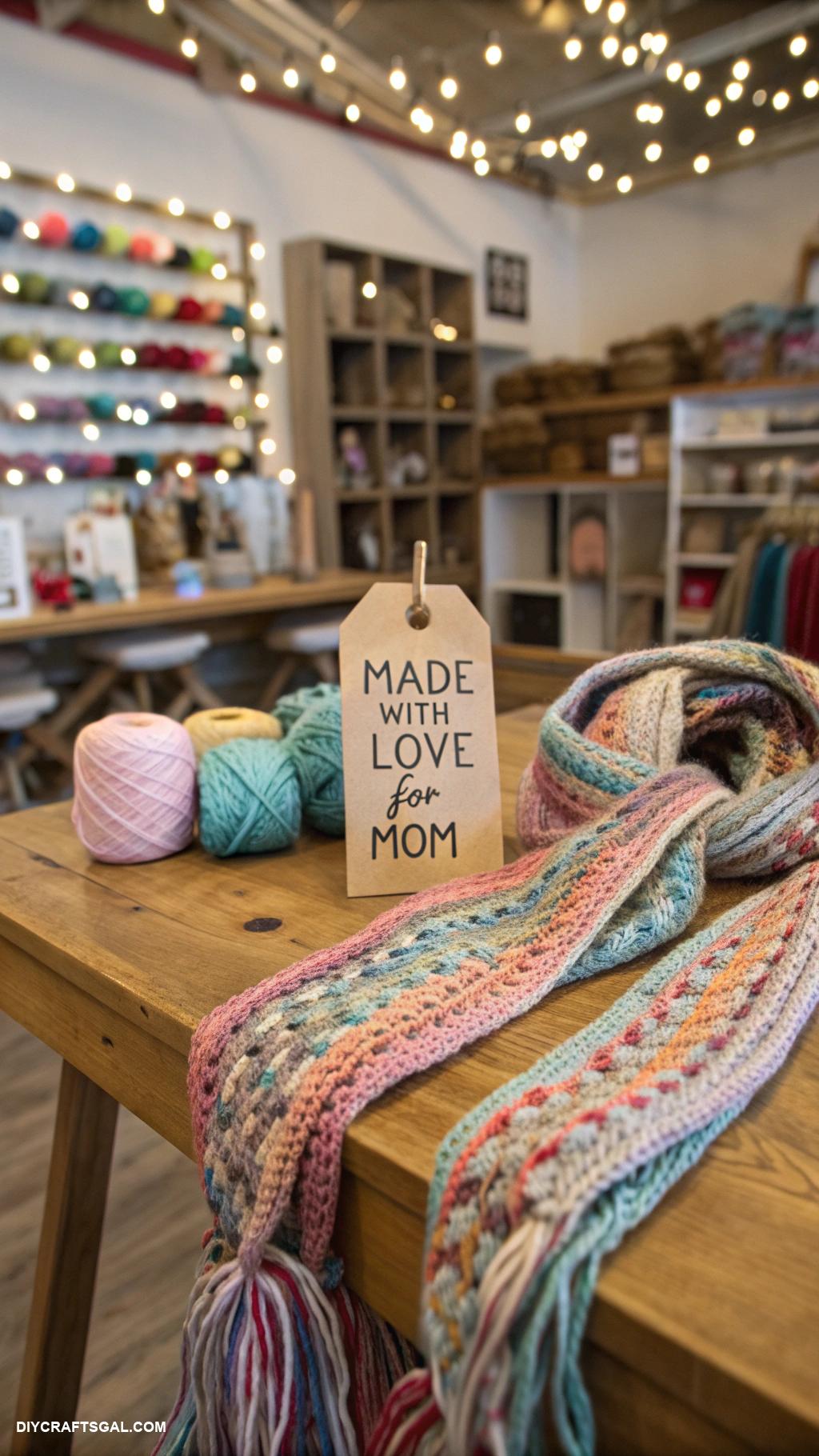 diy christmas gifts for family Knitted scarves with personalized tags