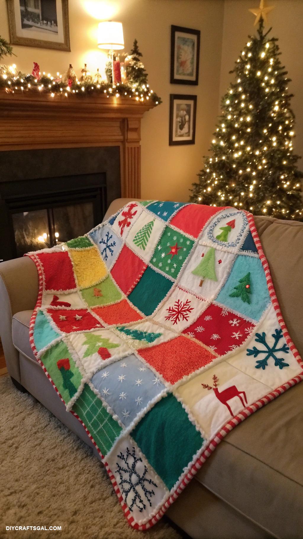 diy christmas quilts Fleece Tie Quilt for Warmth