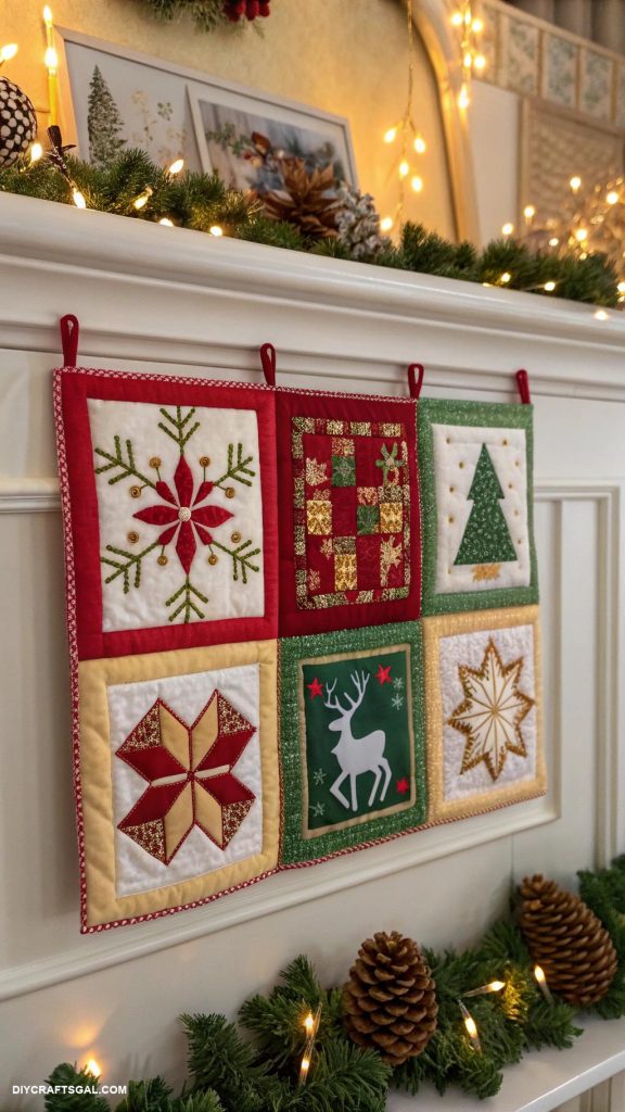 diy christmas quilts Mini Quilts for Ornament Displays