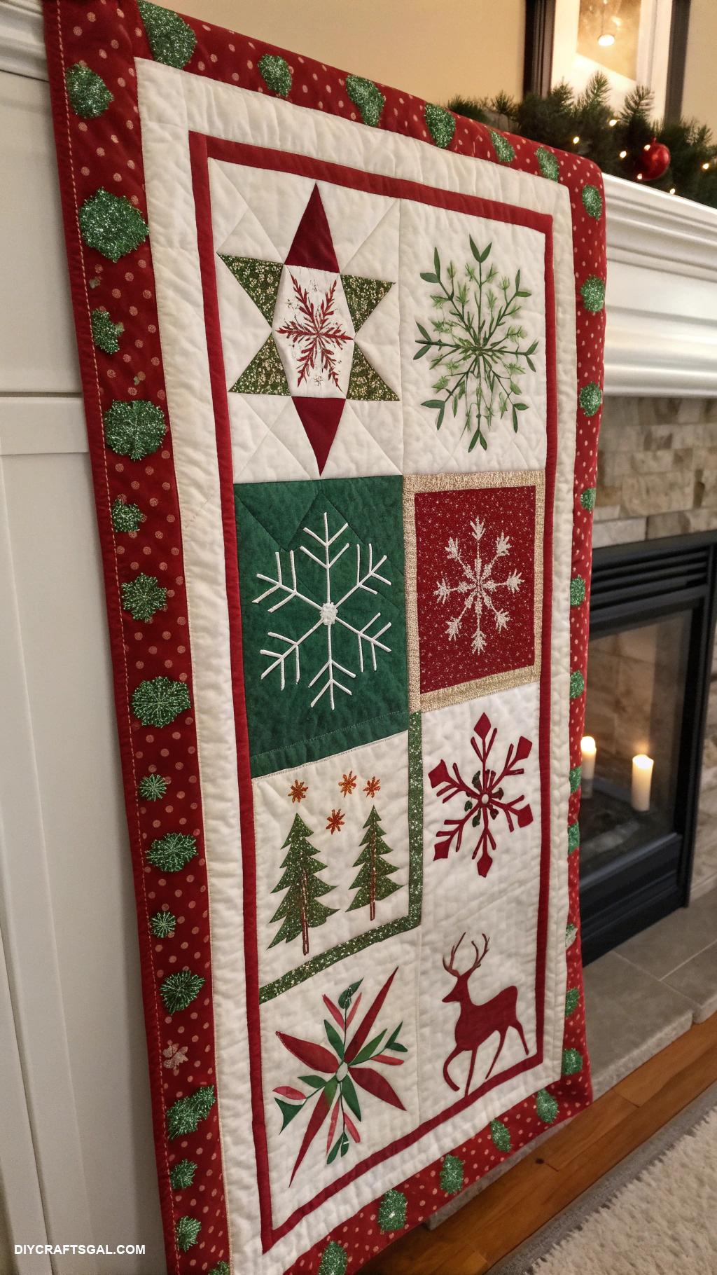 diy christmas quilts Quilted Wall Hanging for Decor
