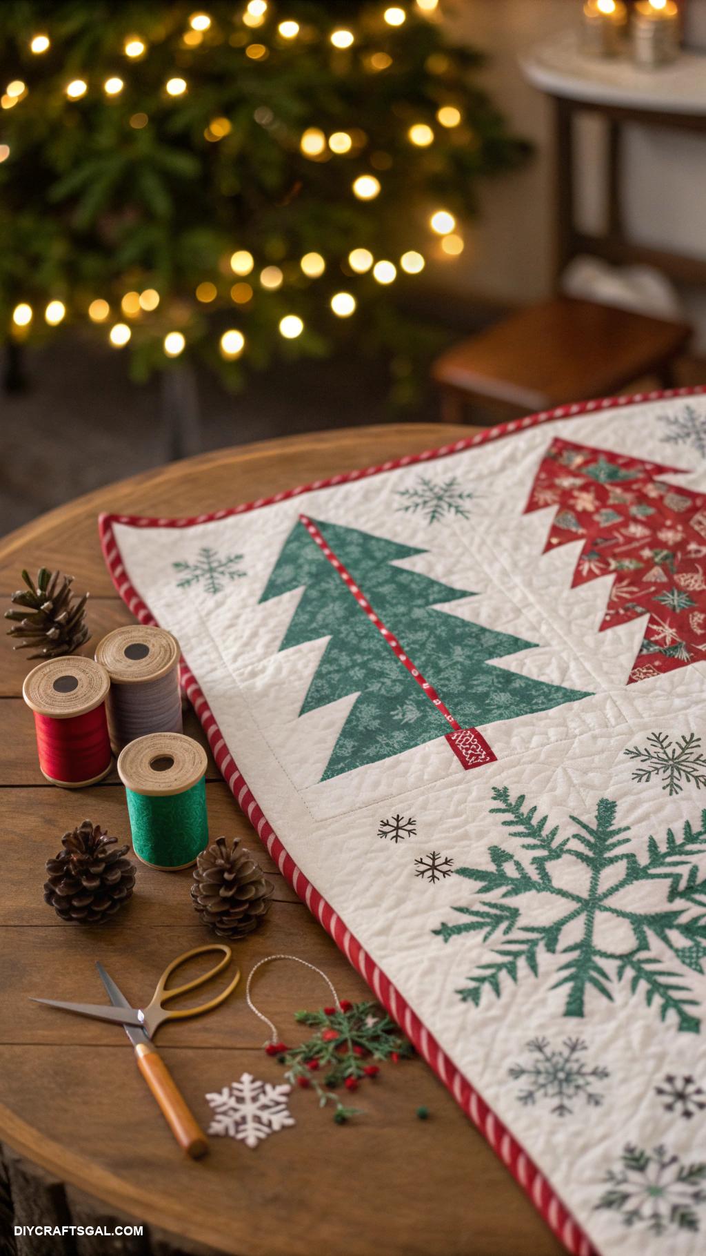 diy christmas quilts Reversible Holiday Quilt Design