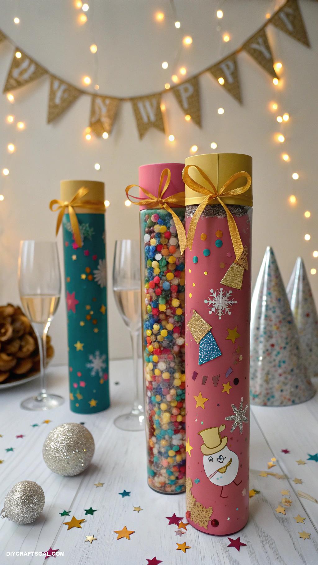 diy new years eve decorations DIY confetti poppers for midnight countdown