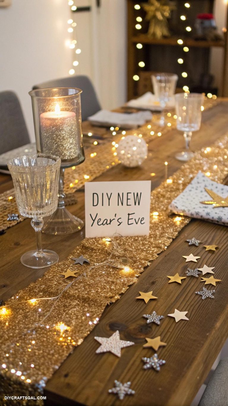 diy new years eve decorations Glittered table runners for glamorous touch