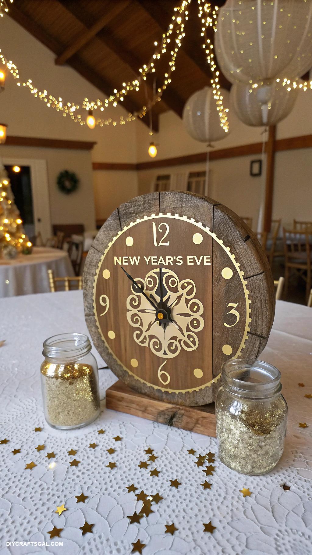 diy new years eve decorations New Years Eve countdown clock centerpiece