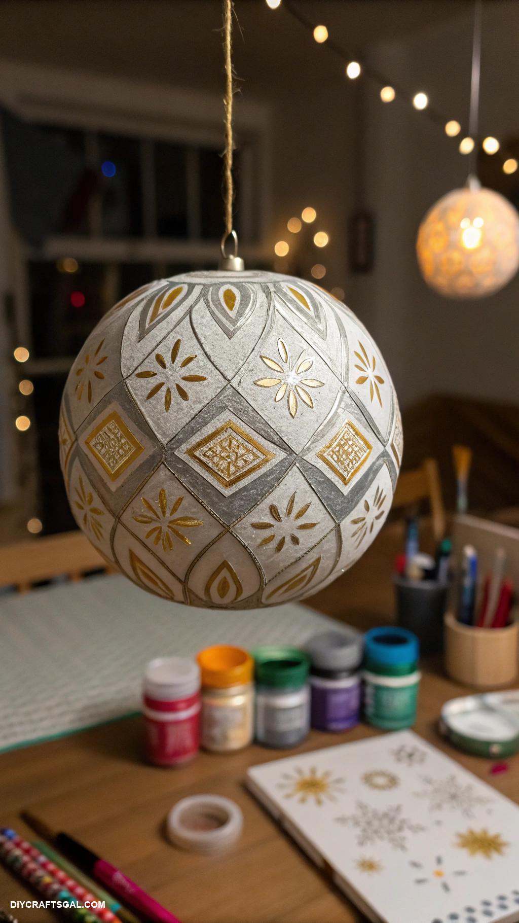 diy new years eve decorations Paper mache disco ball ornaments