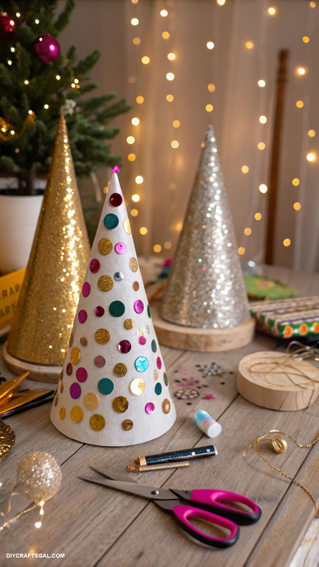 diy new years eve party decor Custom party hats with sequins