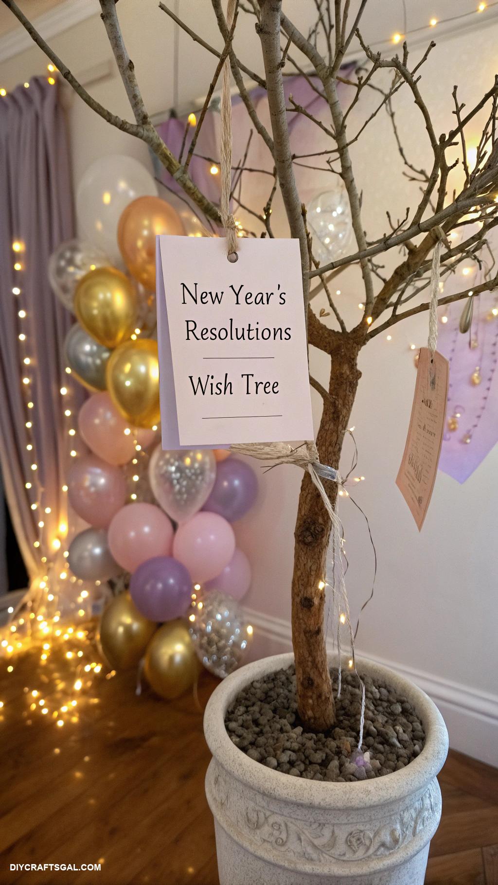 diy new years eve party decor New Years resolutions wish tree