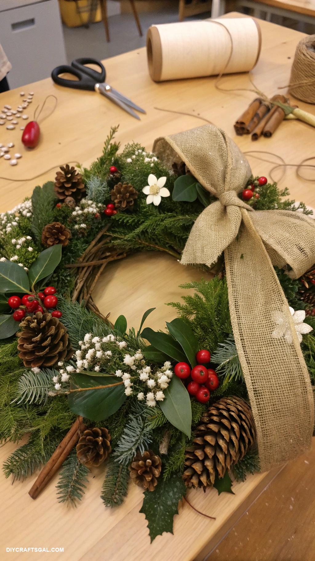 easy christmas crafts for adults Nature inspired holiday wreaths