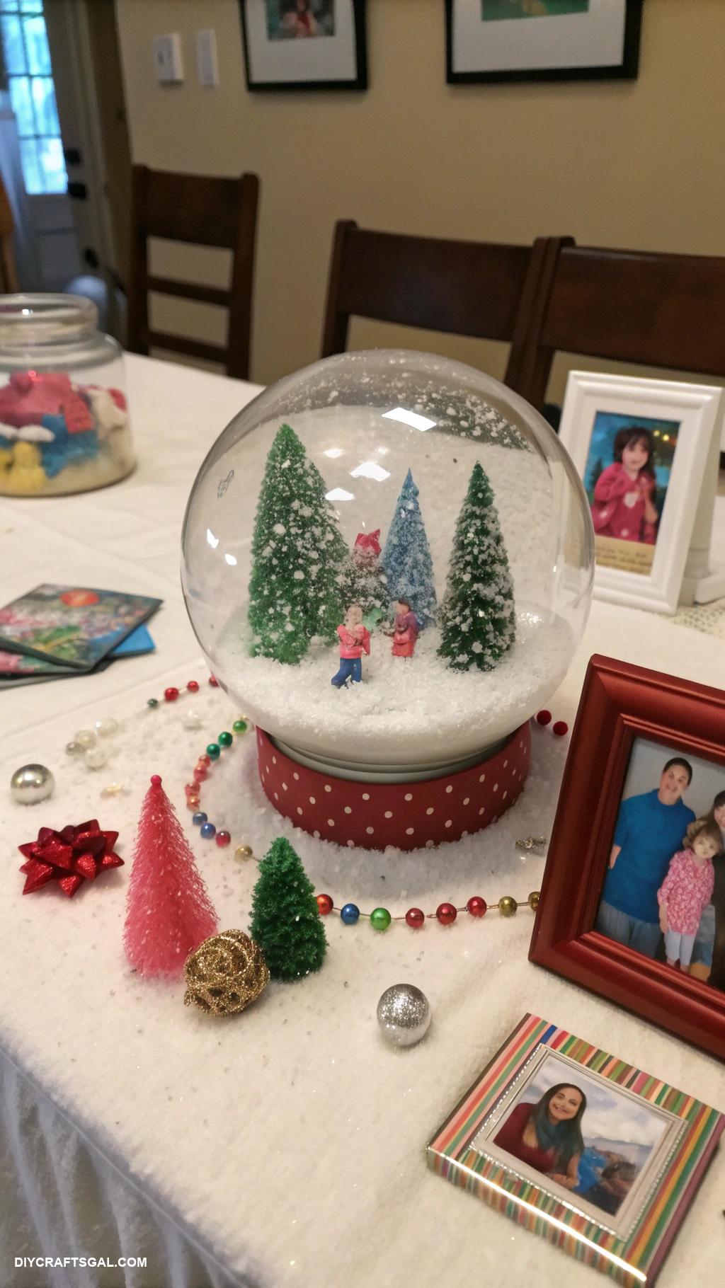 easy christmas crafts for adults Personalized photo snow globes