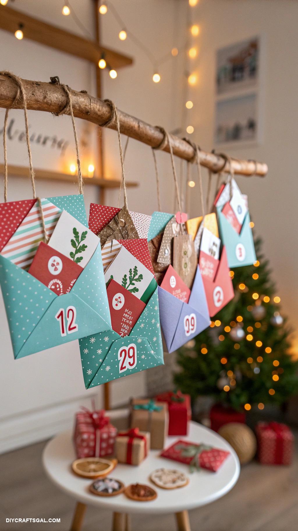 easy christmas crafts for kids DIY advent calendar with envelopes