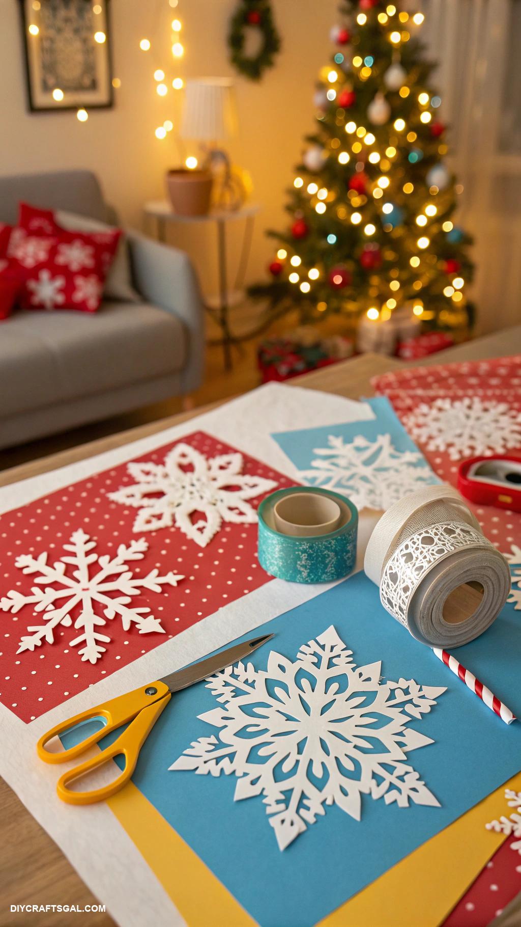 easy christmas crafts for kids Paper snowflake decorations