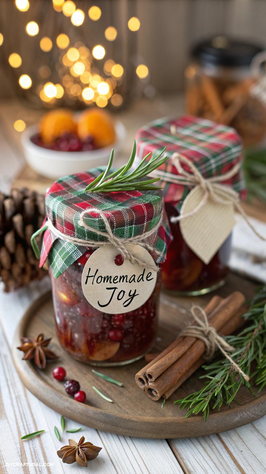 mason jar christmas gifts Homemade Jam with Seasonal Fruits