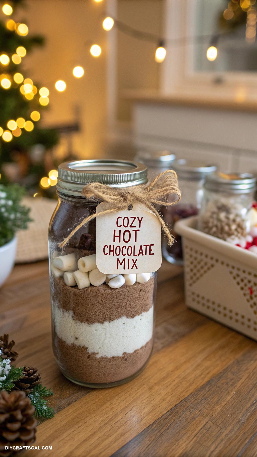mason jar christmas gifts Hot Chocolate Mix in a Jar