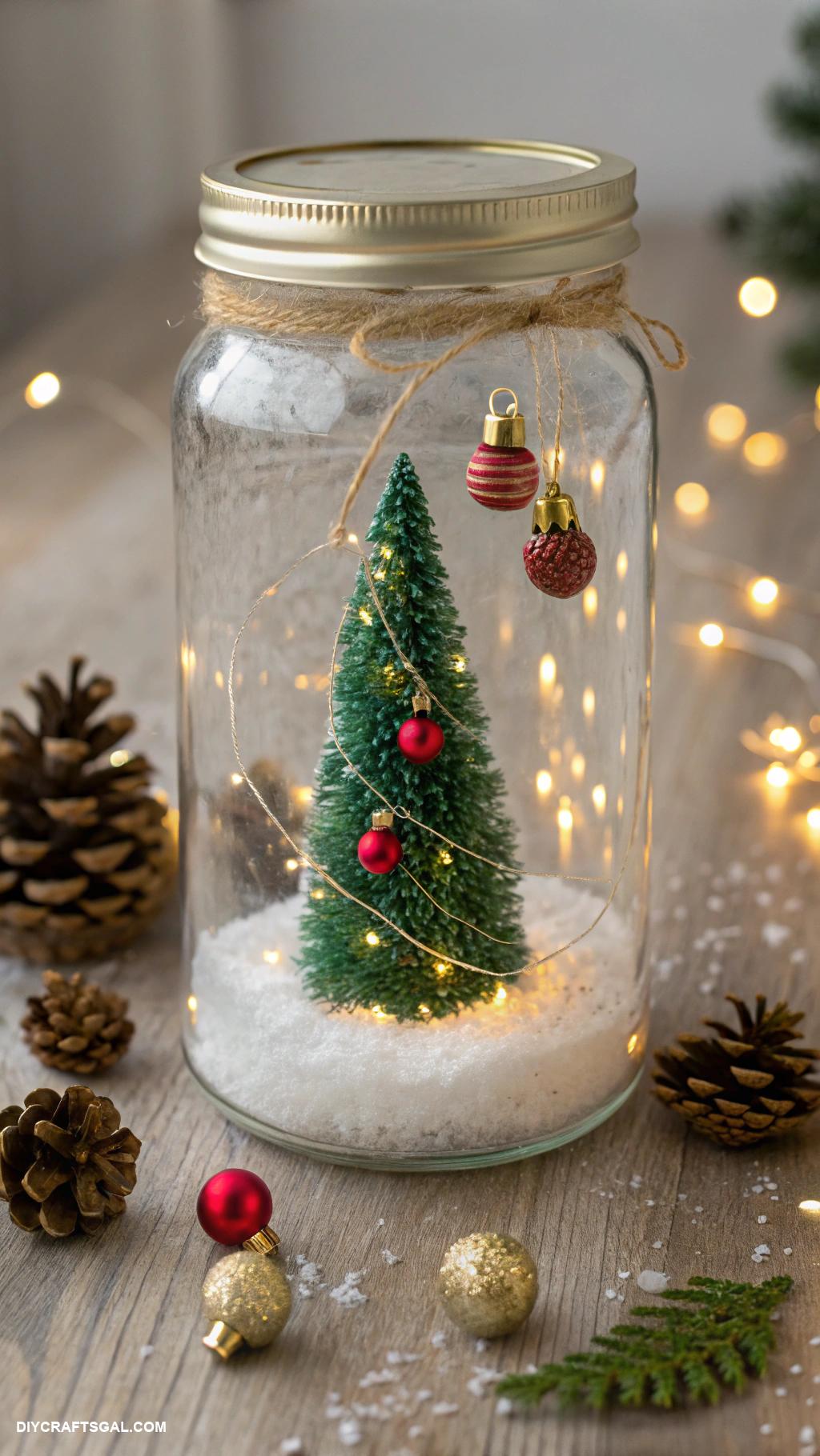 mason jar christmas gifts Mini Christmas Tree in a Jar