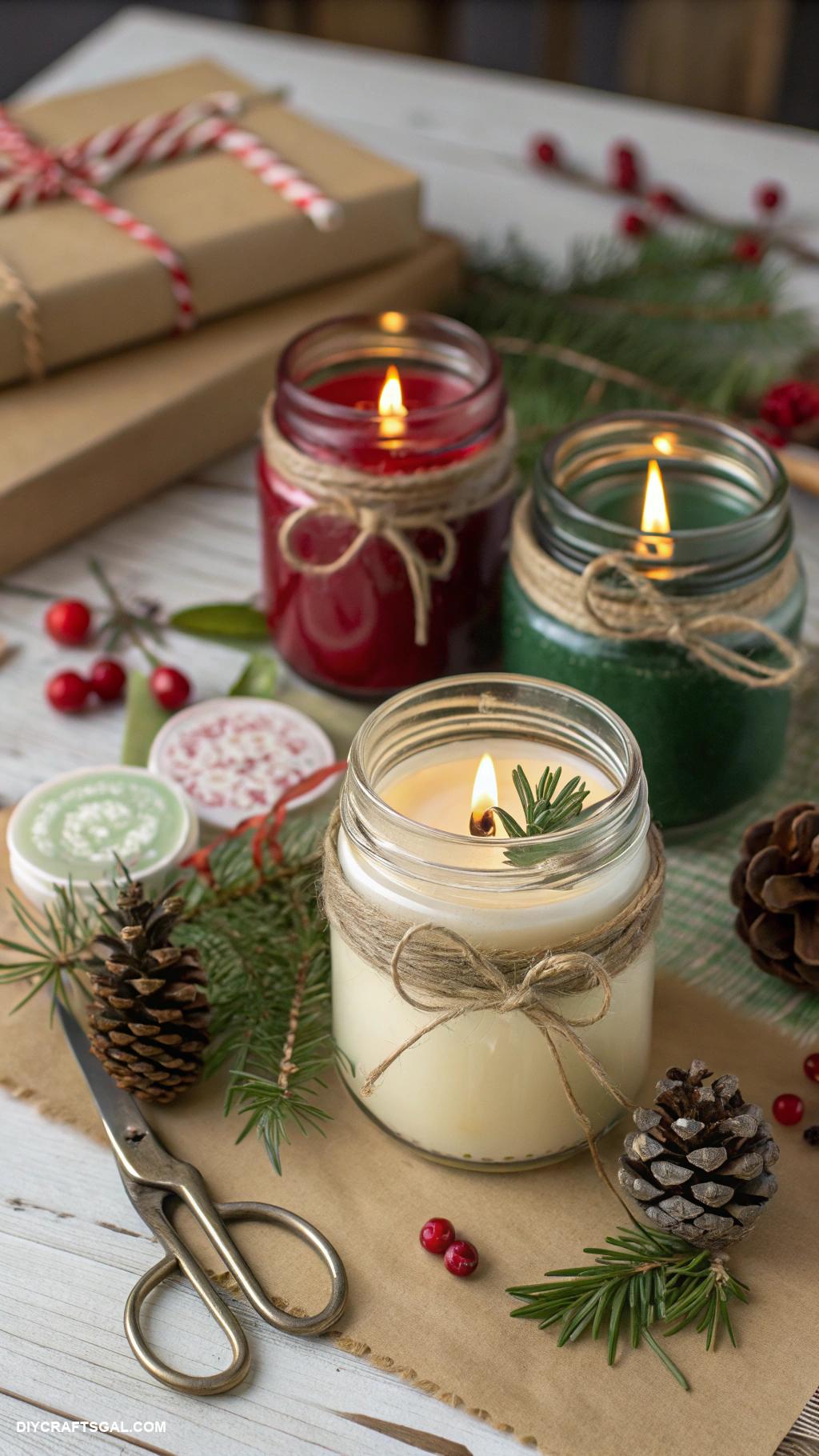 mason jar christmas gifts Scented Candles in Mason Jars