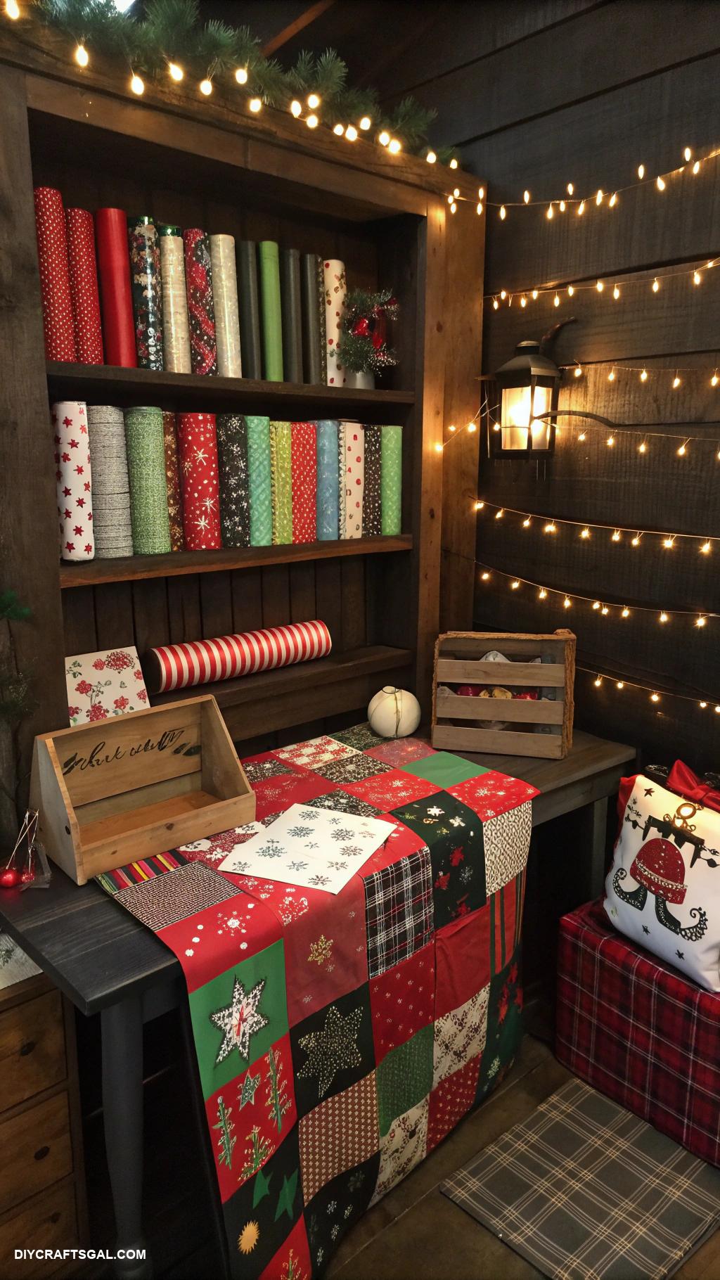 nightmare before christmas home decor Sandy Claws gift wrapping station makeover