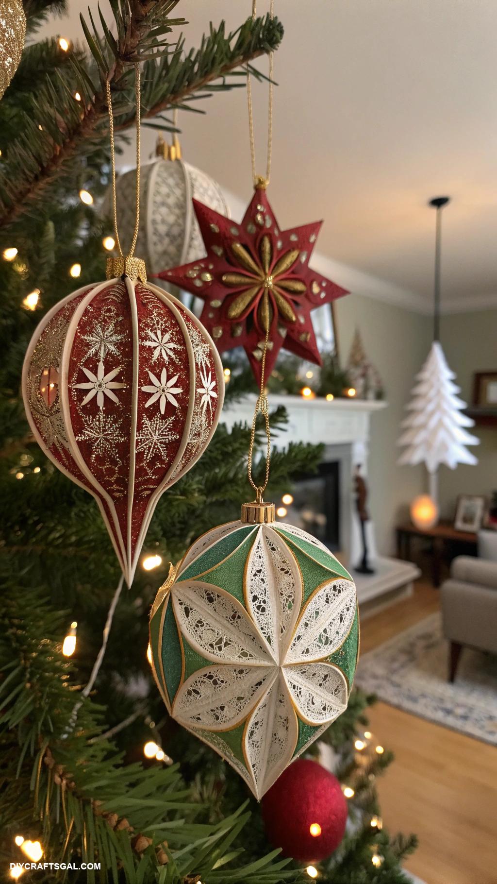 paper christmas decorations 3D paper ornaments for the Christmas tree