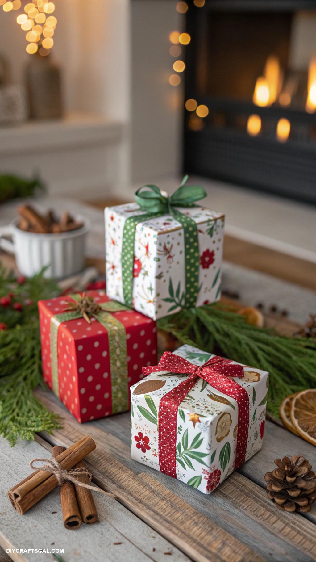 paper christmas decorations Miniature paper gift boxes for table decor