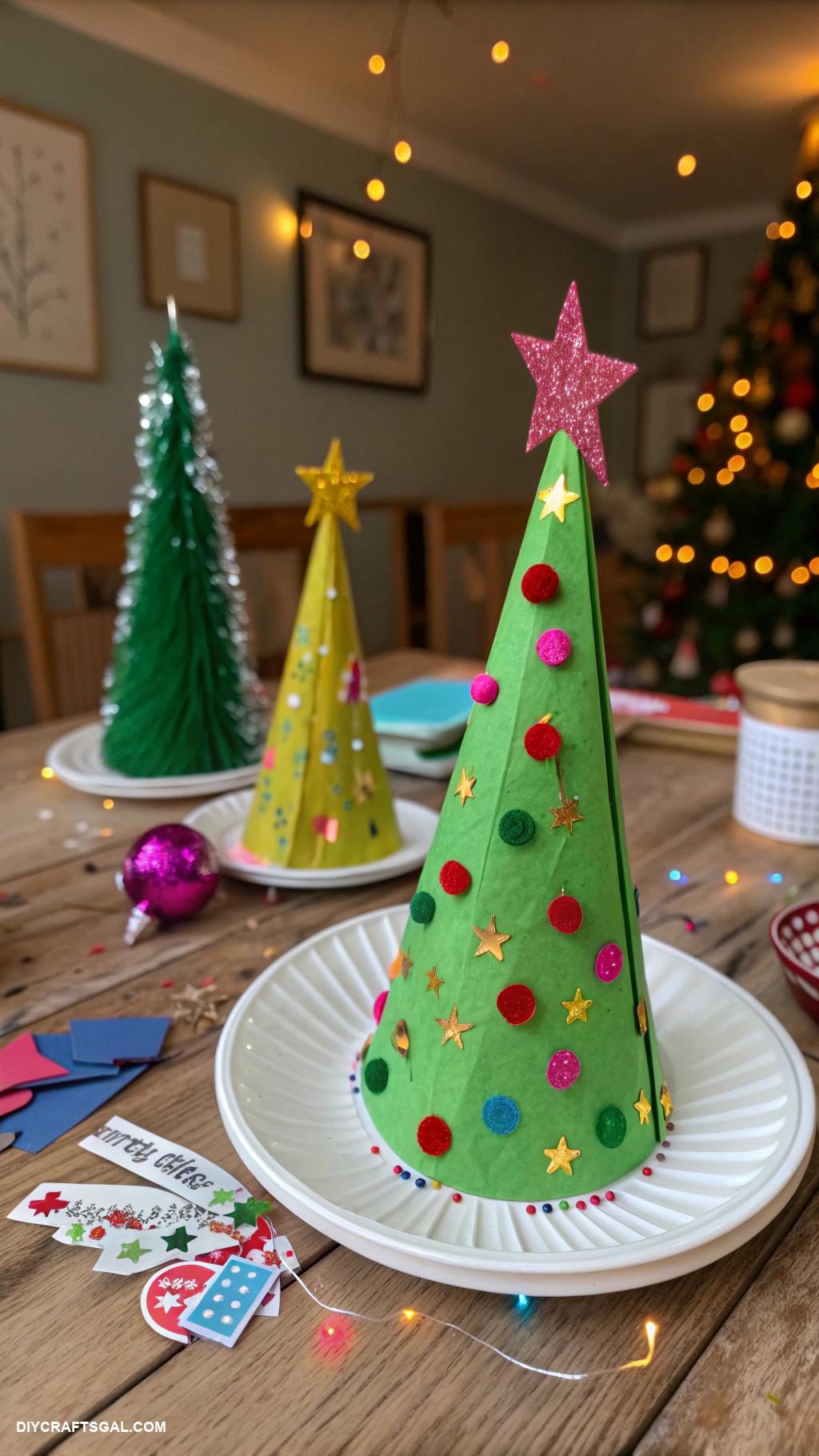 preschool christmas crafts Paper Plate Christmas Tree Decorations