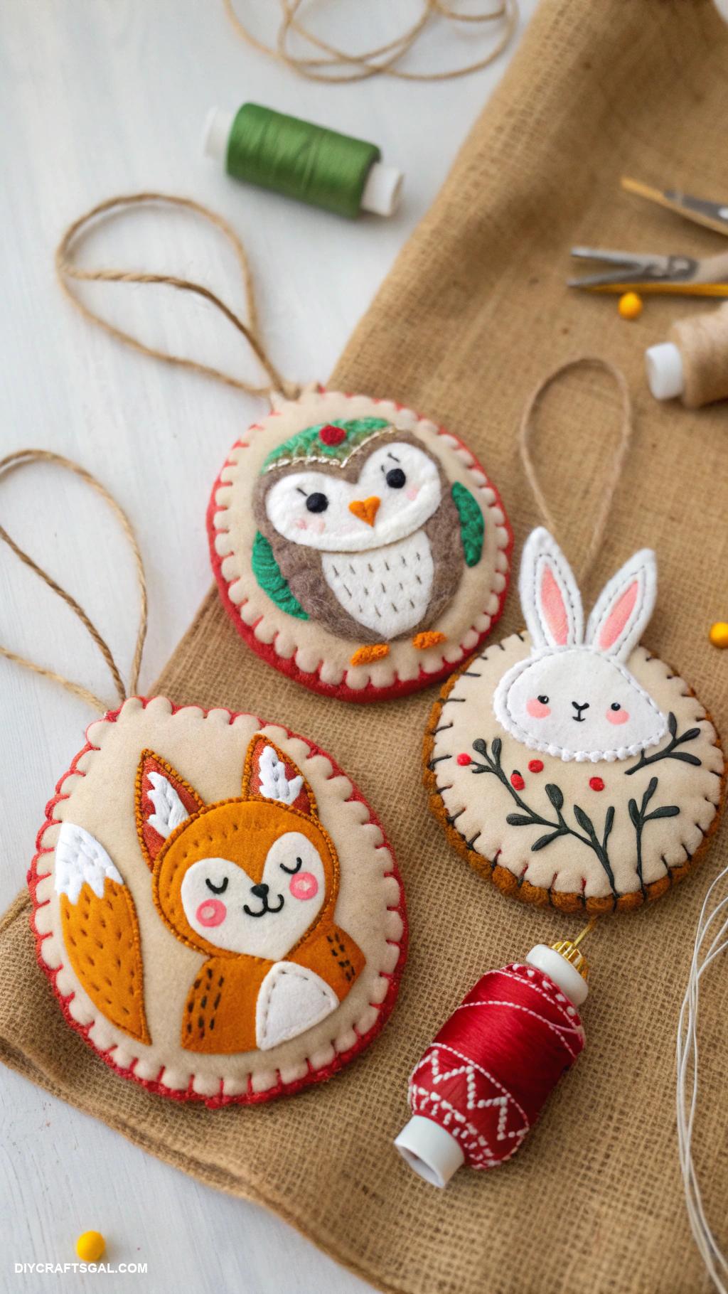 salt dough christmas ornaments Felted animal shaped ornaments